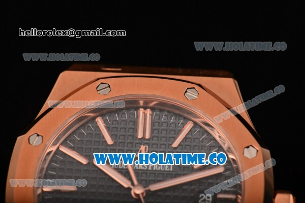 Audemars Piguet Royal Oak 39MM Miyota 9015 Automatic Rose Gold Case with Blue Dial and Stick Markers (BP) - Click Image to Close